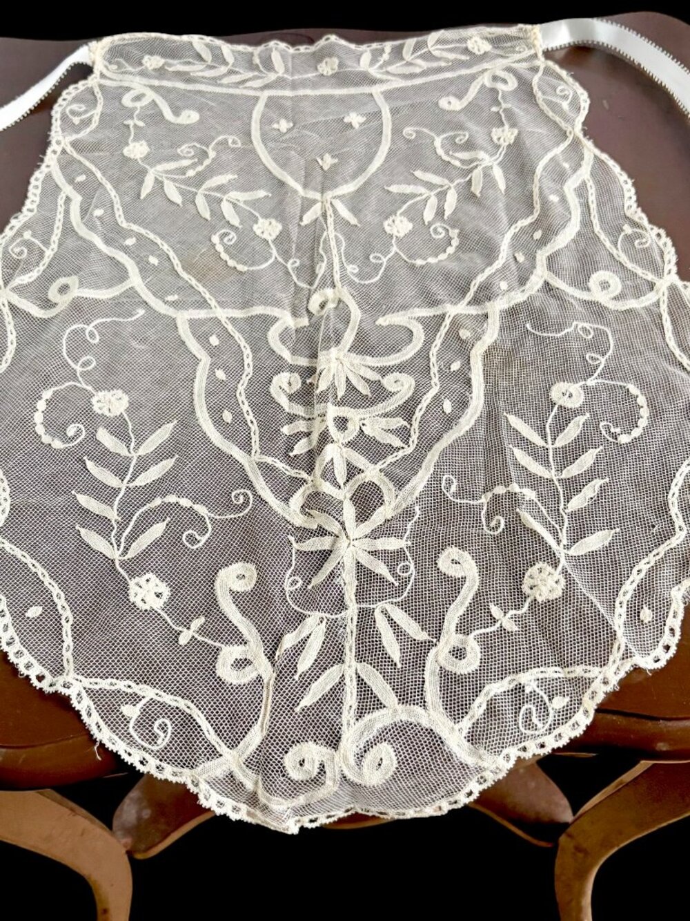 Antique Edwardian Handmade Lace Tea Apron